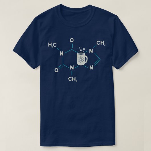 Coffee Chemistry Caffeine Molecule Structure Scien T-shirt (Design voorkant)