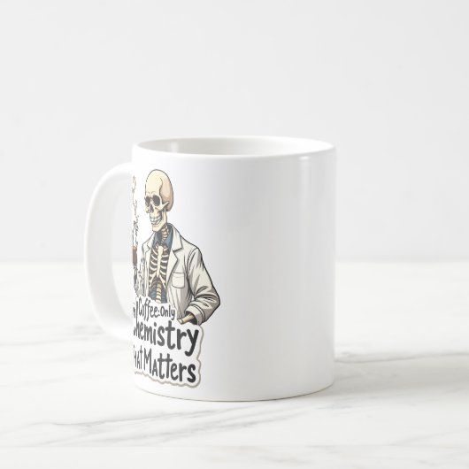 Coffee Chemistry Skeleton Mok (Voorkant links)