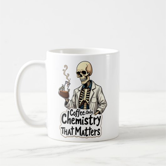 Coffee Chemistry Skeleton Mok (Links)