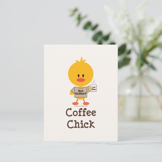 Coffee Chick Briefkaart (Staand voorkant)