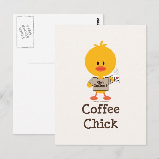 Coffee Chick Briefkaart (Voorkant / Achterkant)