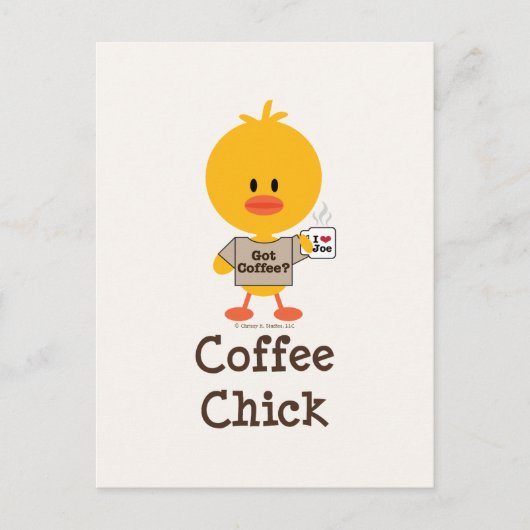 Coffee Chick Briefkaart (Voorkant)
