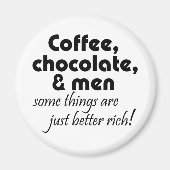 Coffee chocola & mannen humor grapjes over nieuwhe magneet (Voorkant)