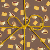 Coffee Chocolate Biscuits Pattern Taupe Brown Food Cadeaupapier