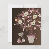 Coffee Chocolate Roze bruin Vrijgezellenfeest uitn Kaart (Achterkant)