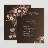 Coffee Chocolate Roze bruin Vrijgezellenfeest uitn Kaart (Voorkant / Achterkant)