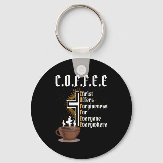 Coffee Christ Offers Forgiveness For Everyone Ever Sleutelhanger (Voorkant)