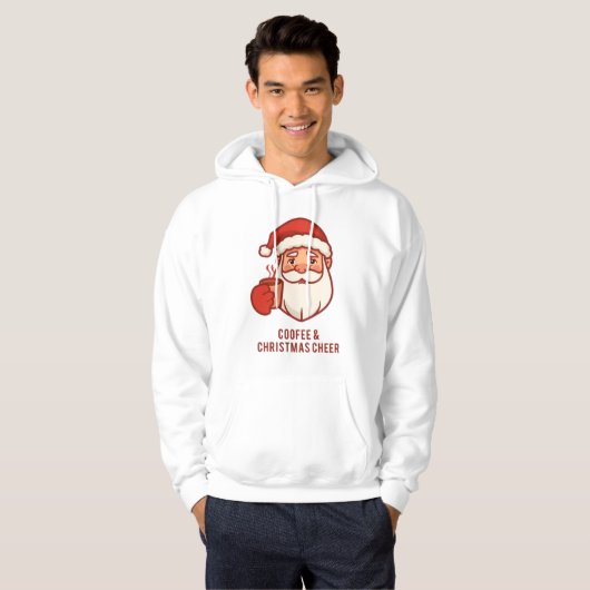 Coffee & Christmas Cheer Santa Hoodie (Voorkant volledig)
