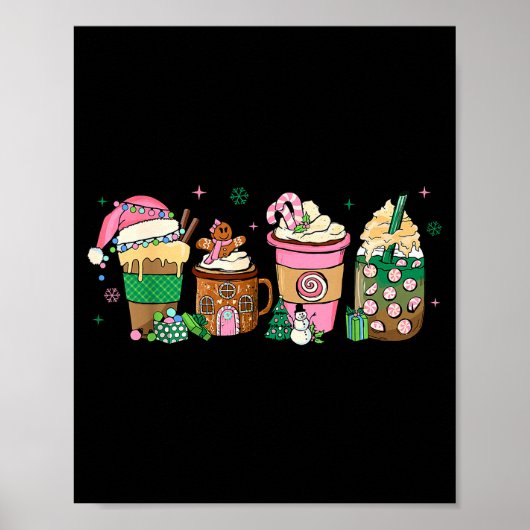 Coffee Christmas Gingerbread Nk Women Latte Cozy W Poster (Voorkant)
