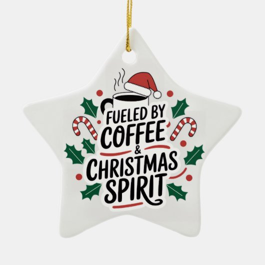 Coffee & Christmas Spirit — Star Ornament (Voorkant)