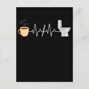 Coffee Cigarette Toilet Funny Smoker Briefkaart