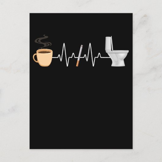 Coffee Cigarette Toilet Funny Smoker Briefkaart (Voorkant)