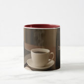 "Coffee & Clicks Mok – Stoom, Winkelen en Schoot (Midden)