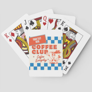Coffee Club aangepaste tekst Retro Diner Pokerkaarten