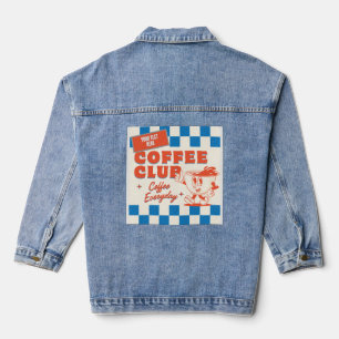 Coffee Club cartoon – Schattige op maat gemaakte k Denim Jacket
