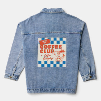 Coffee Club cartoon – Schattige op maat gemaakte k Denim Jacket