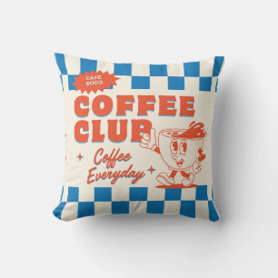 Coffee Club Kussen – Glimlachend Cartoon cup kusse
