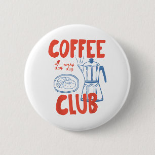 Coffee Club Retro Coffee Graphic voor koffieliefhe Ronde Button 5,7 Cm