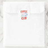 Coffee Club Retro Coffee Graphic voor koffieliefhe Ronde Sticker (Tas)