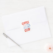 Coffee Club Retro Coffee Graphic voor koffieliefhe Ronde Sticker (Envelop)