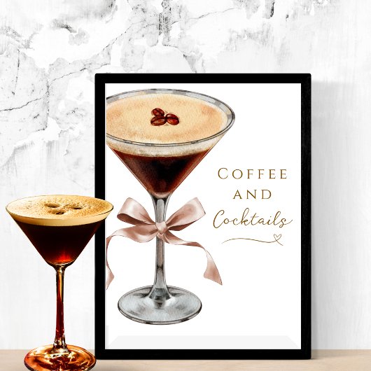 Coffee & Cocktails Espresso Martini Bruidsfeest Poster