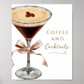 Coffee & Cocktails Espresso Martini Bruidsfeest Poster (Voorkant)