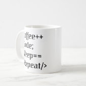 Coffee++ code; Sleep==Herhalen | Grappige programm Koffiemok (Voorkant links)