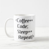 Coffee++ code; Sleep==Herhalen | Grappige programm Koffiemok (Links)