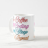 Coffee Codeer Slaap Herhaal - Programmeur  Koffiemok (Voorkant links)