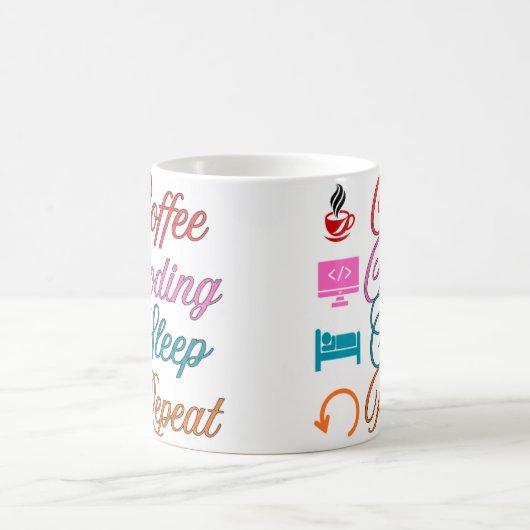 Coffee Codeer Slaap Herhaal - Programmeur Koffiemok (Center)