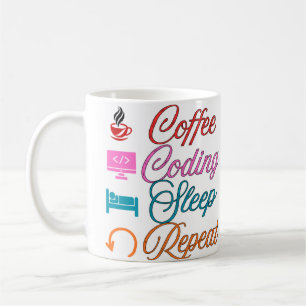 Coffee Codeer Slaap Herhaal - Programmeur Koffiemok