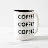 COFFEE COFEE COFFEE Mok - Gepersonaliseerd (Voorkant rechts)