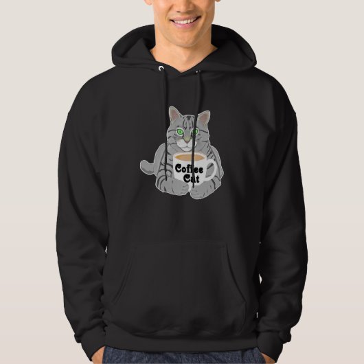 Coffee  Coffee Cat Coffee Drinkers Cute Cat Hoodie (Voorkant)