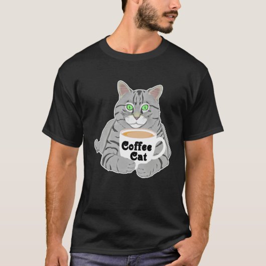 Coffee Coffee Cat Coffee Drinkers Cute Cat T-shirt (Voorkant)