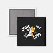 Coffee Coffee Coffee Corgi Premium Magneet (Voorkant / Achterkant)