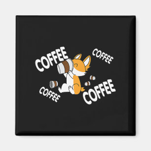 Coffee Coffee Coffee Corgi Premium Magneet