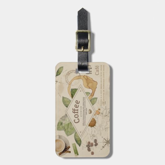 Coffee Collage Bagagelabel (Voorkant verticaal)
