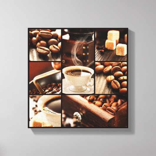 Coffee Collage Canvas Afdruk (Voorkant)