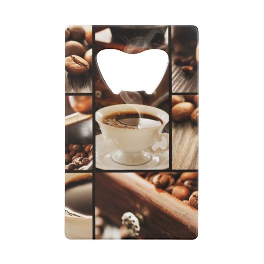 Coffee Collage Creditkaart Flessenopener (Voorkant)