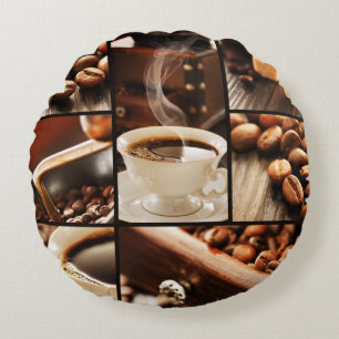 Coffee Collage Rond Kussen