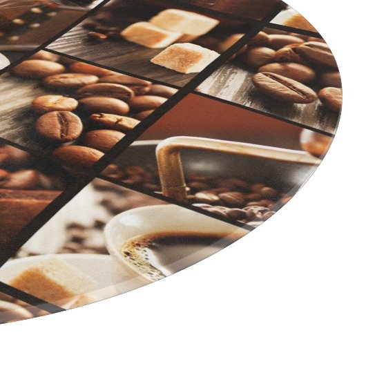 Coffee Collage Snijplank (Hoek)
