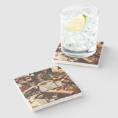 Coffee Collage Stenen Onderzetter (Zijkant)