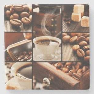 Coffee Collage Stenen Onderzetter
