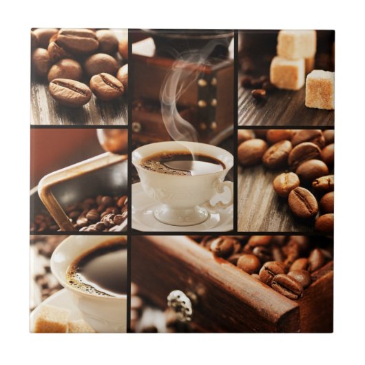 Coffee Collage Tegeltje (Voorkant)