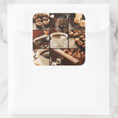 Coffee Collage Vierkante Sticker (Tas)