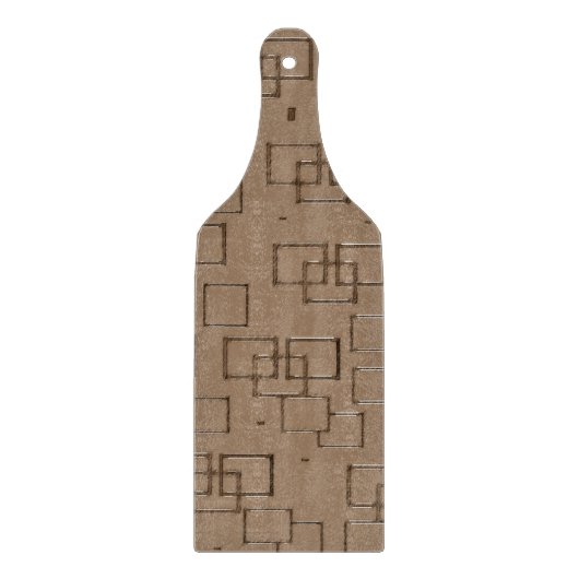 Coffee Coloured Squares Pattern Snijplank (Voorkant)