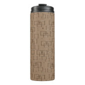 Coffee Coloured Squares Pattern Thermosbeker (Voorkant)