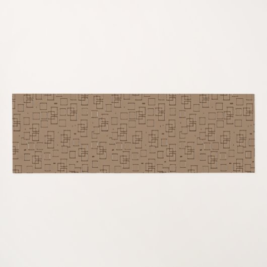 Coffee Coloured Squares Pattern Yogamat (Achterkant (horizontaal))