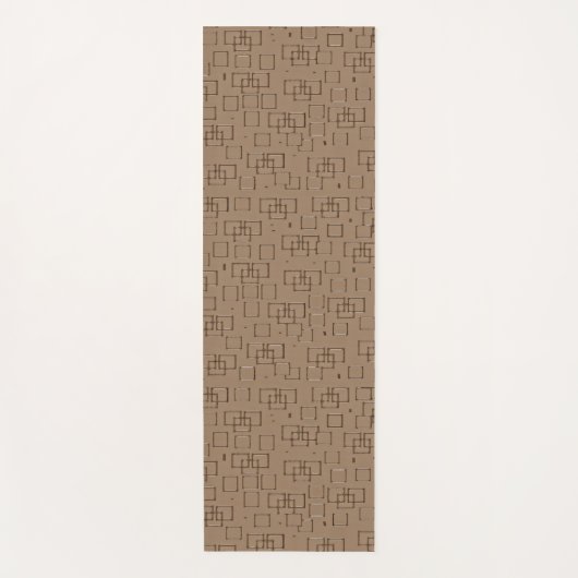 Coffee Coloured Squares Pattern Yogamat (Voorkant)