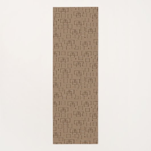 Coffee Coloured Squares Pattern Yogamat (Achterkant)